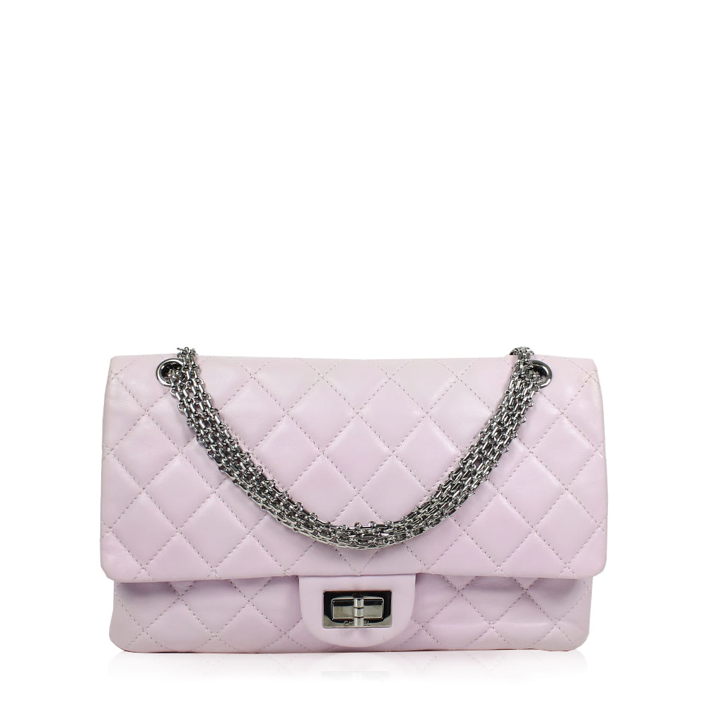 chanel rose clair flap bolsa