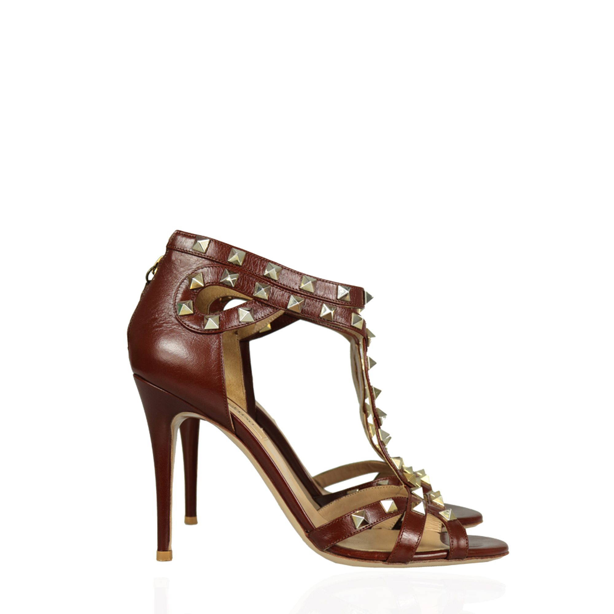 Rockstud Flat Calfskin Sandal with Straps for Woman | Valentino Online  Boutique