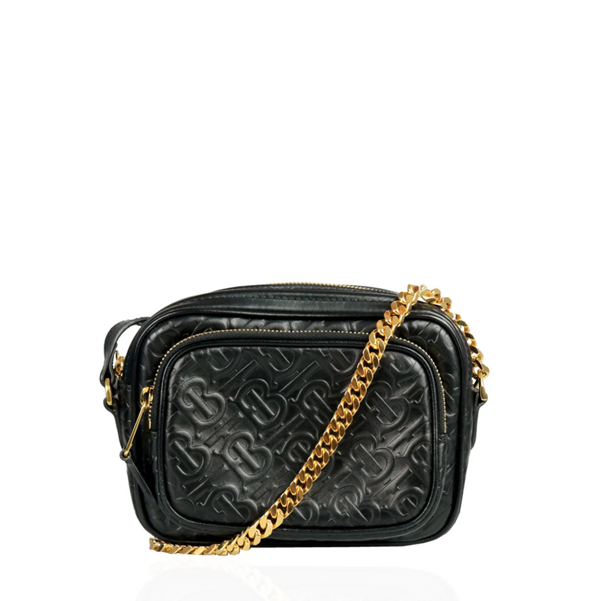 monogrammed camera bolsa
