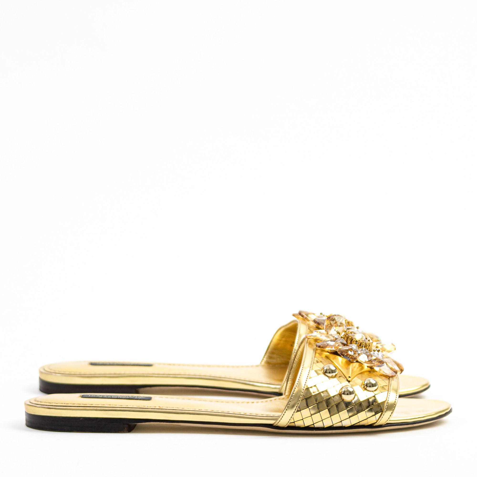 Rasteira Dolce \u0026 Gabbana Dourada | Brechó de luxo - prettynew