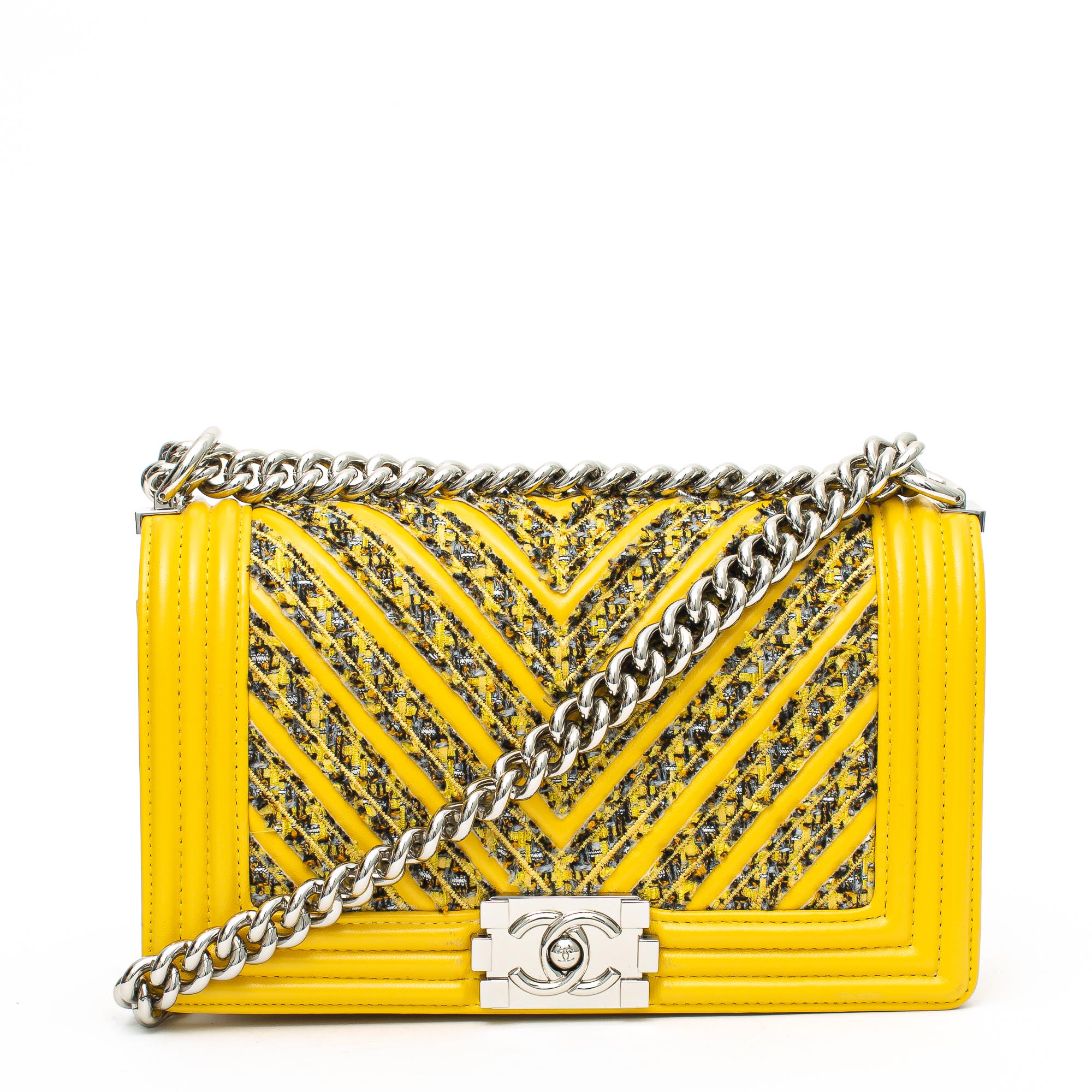 chanel boy bolsa tweed