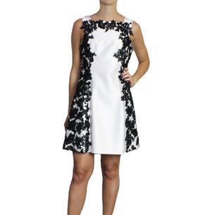 Martha-Medeiros-White-Silk-Dress-with-Lace-Black