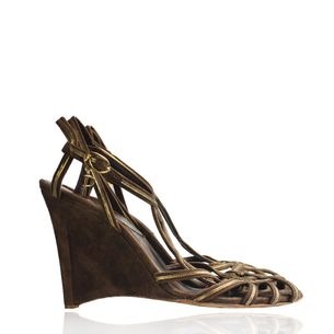 Sandal-Christian-Dior-Brown-and-Gold