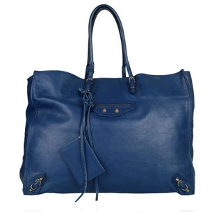 Handbag-Balenciaga-Papier-Leather-Blue