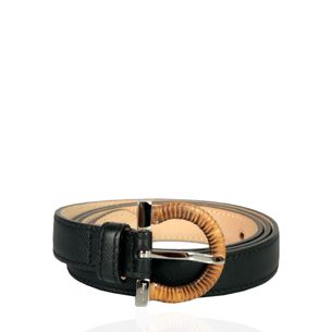 Belt-Salvatore-Ferragamo-Leather-Saffiano-Black