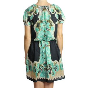 Red-Valentino-Dress-Patterned-Black-and-Green