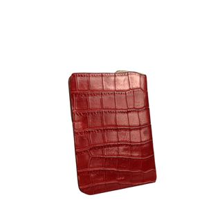 Hermes-Leather-wallet-Croco-Red