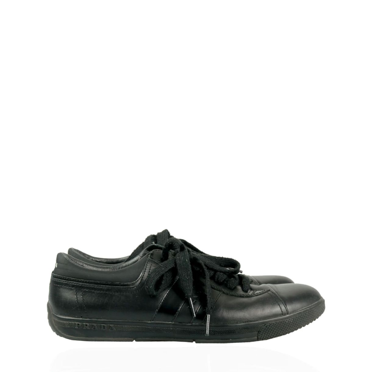 black leather prada sneakers