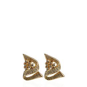 Christian-Dior-Vintage-Gold-Crystal-Clip-on-Earrings