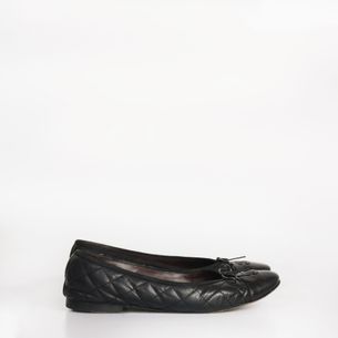 Chanel-Black-Matelasse-Leather-Ballet-Flats