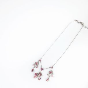 Givenchy-Pink-Stone-Silver-Necklace