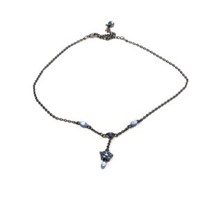 Givenchy-Blue-Stone-Black-Flower-Necklace-