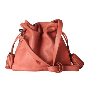 Loewe-Peach-Leather-Bucket-Bag