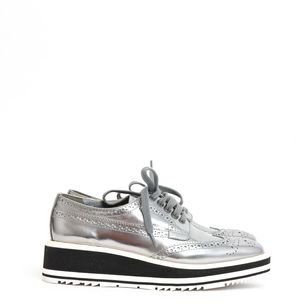 Prada-Silver-Leather-Platform-Shoes