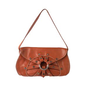 Celine-Burnt-Orange-Ring-Detail-Leather-Bag