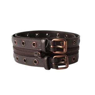 Celine-Brown-Leather-Zip-Belt