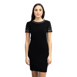 Emilio-Pucci-Black-Eyelet-Accented-Dress