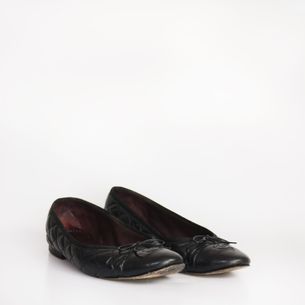 Chanel-Black-Matelasse-Leather-Ballet-Flats