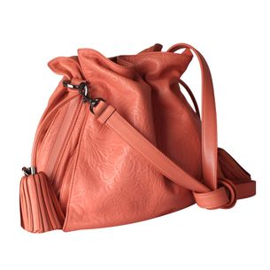 Loewe-Peach-Leather-Bucket-Bag