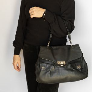 Salvatore-Ferragamo-Black-Leather-Bag