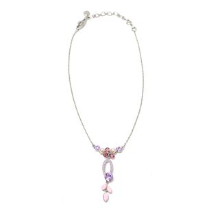 Givenchy-Silver-Tone-Lilac-Crystal-Necklace
