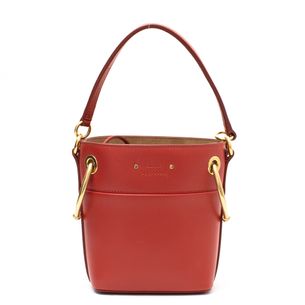 Chloe-Roy-Mini-Red-Leather-Bucket-Bag