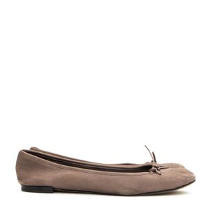 Gucci-Gray-Leather-Ballet-Flats
