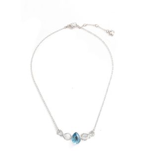 Swarovski-Silver-Tone-Blue-Stone-Necklace
