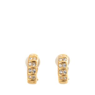 Swarovski-Gold-Tone-Studded-Clip-on-Earrings-