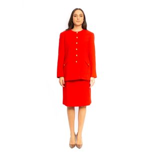 Valentino-Vintage-Red-Blazer-and-Skirt-Set