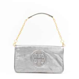 Tory-Burch-Silver-Leather-Bag