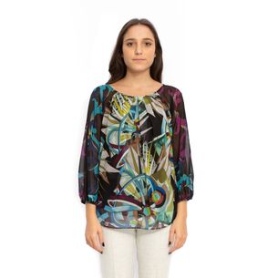 Versace-Collection-Multicolored-Printed-Blouse