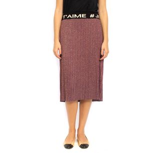TIG-Pink-Lurex-Midi-Length-Skirt