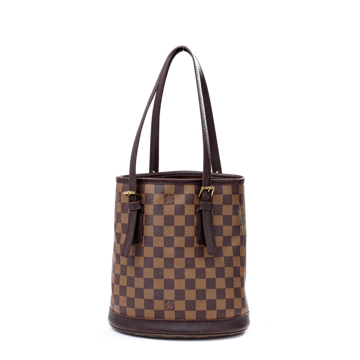 louis vuitton checkered bucket bolsa