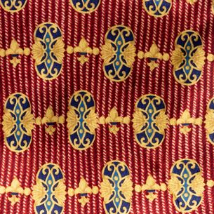 Gravata-Christian-Dior-Vermelha-e-Amarela-Estampada-Vintage