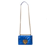 Bolsa Dolce \u0026 Gabbana Devotion Azul Metálico | Brechó de luxo - prettynew