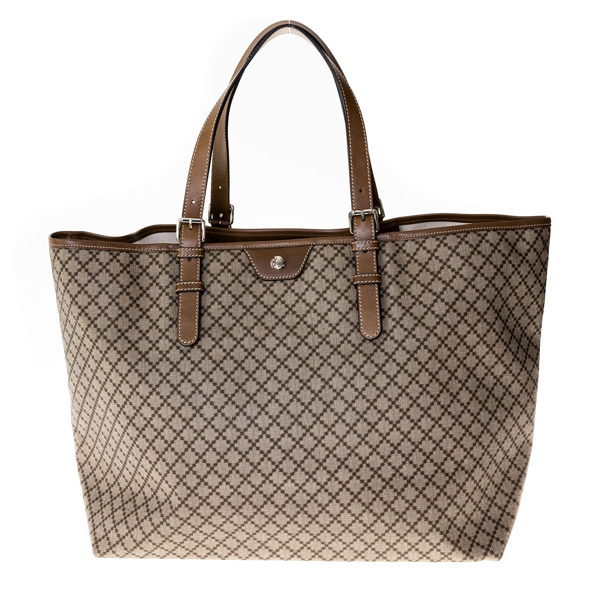 gucci brown diamante canvas shoulder bolsa