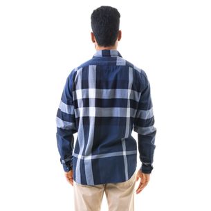 66298-Camisa-Burberry-Quadriculada-Azul-Marinho-Manga-Longa-verso