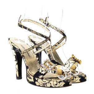 Sandalia-Dolce---Gabbana-Jacquard-Preto-e-Dourado