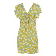 Vestido-Diane-Von-Furstenberg-Tecido-Estampado-Amarelo-e-Azul