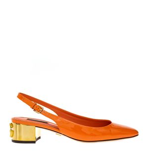 Sapato-Dolce---Gabbana-Verniz-Laranja-Logo-Salto
