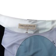 Vestido-Emilio-Pucci-Curto-Estampa-Azul-Manga-Longa