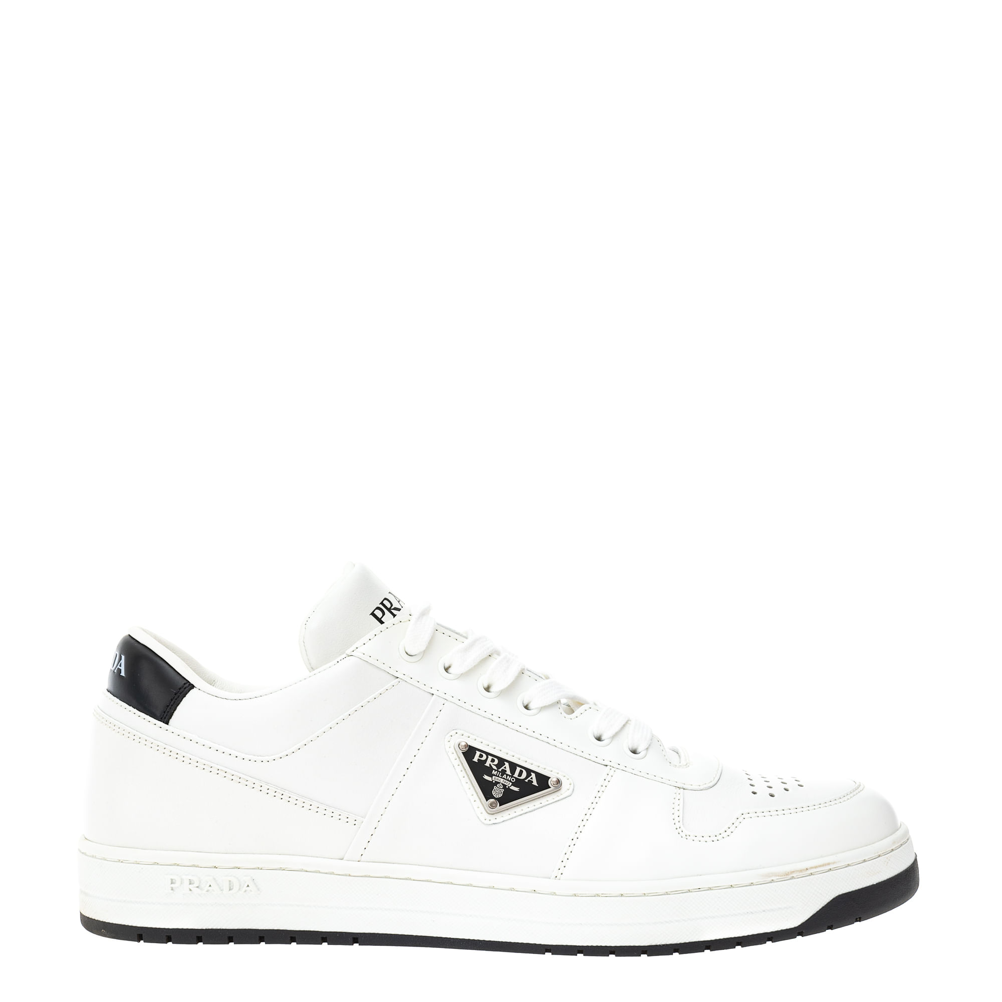 Tênis Prada Downtown Couro Branco | Brechó de luxo - prettynew
