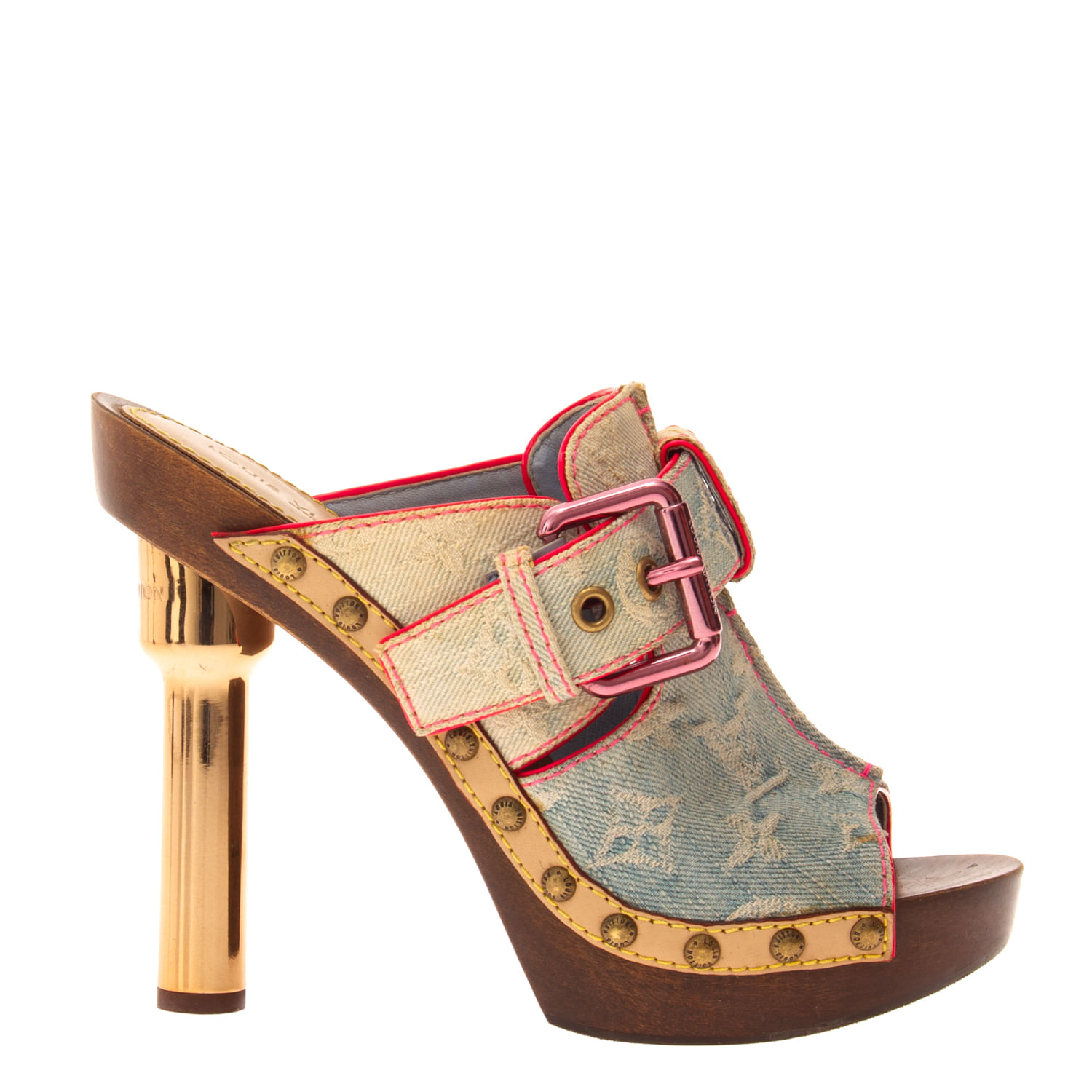 Slide Fendi Canvas Vermelho e Azul | Brechó de luxo - Prettynew