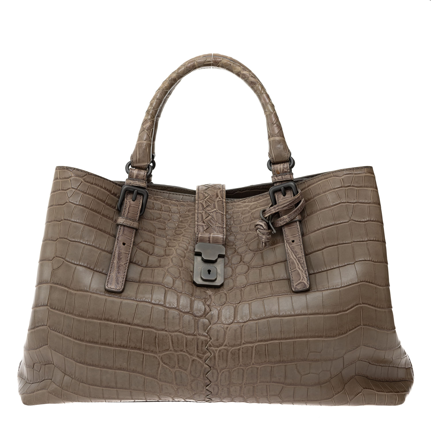 bottega veneta bottega veneta roma croco cinza gray