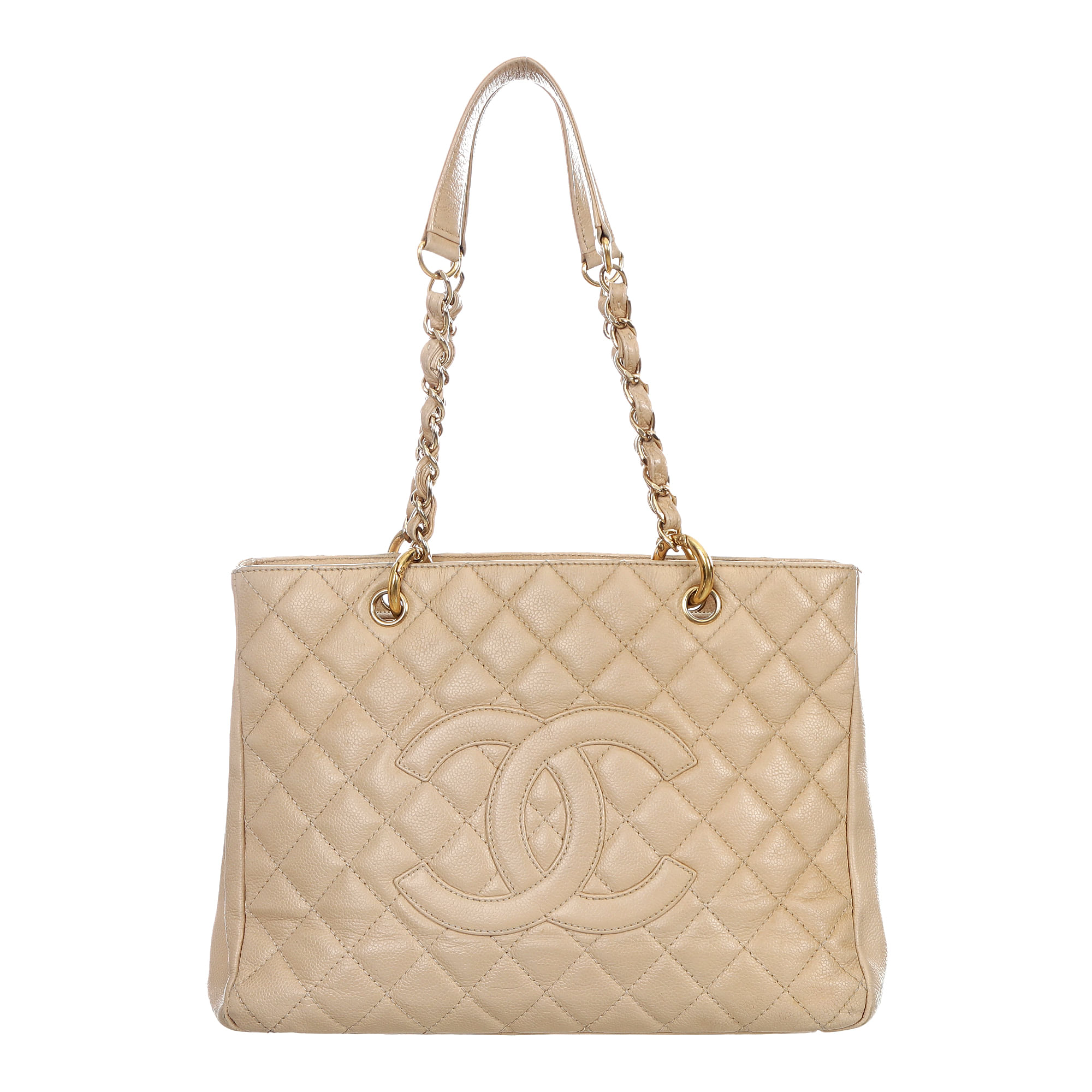 chanel chanel shopper caviar bege beige