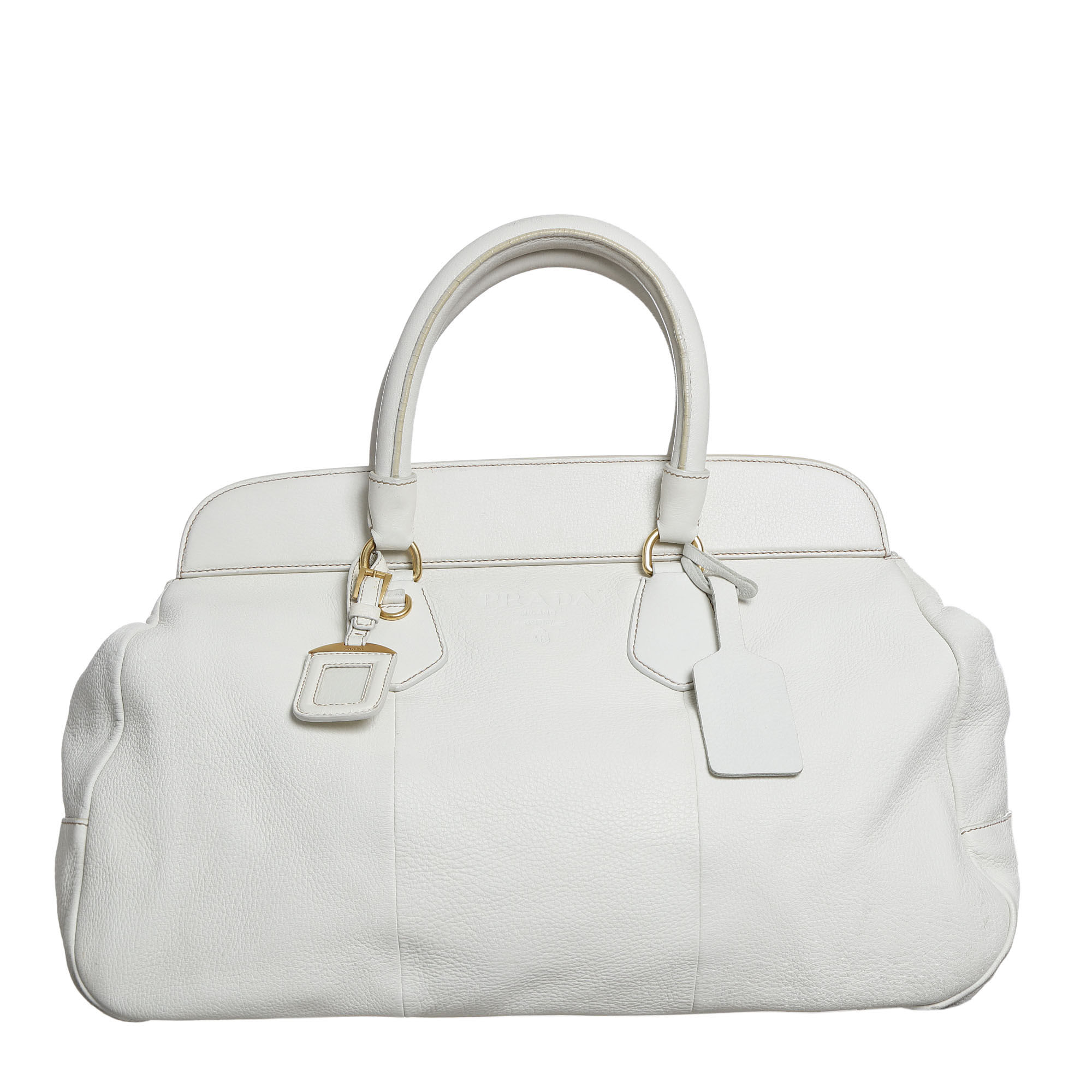 prada prada blindstamp creme white