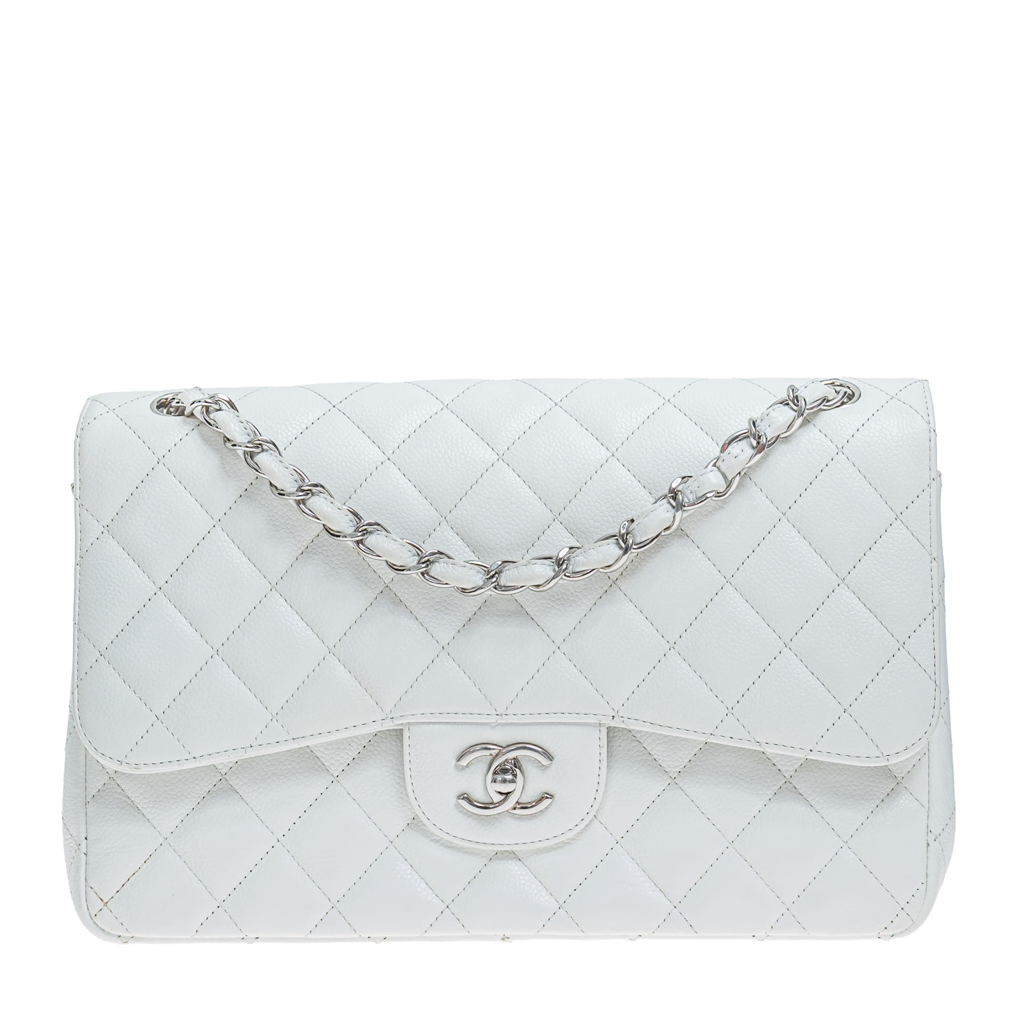 chanel double flap white