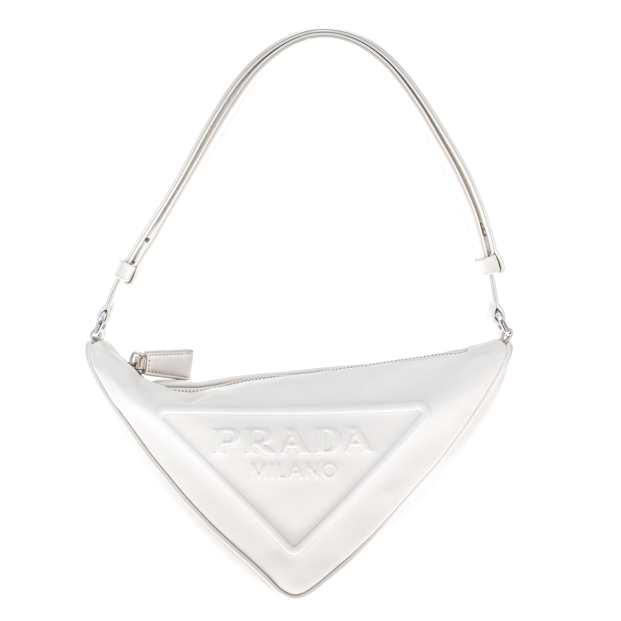 prada prada triangle branca white