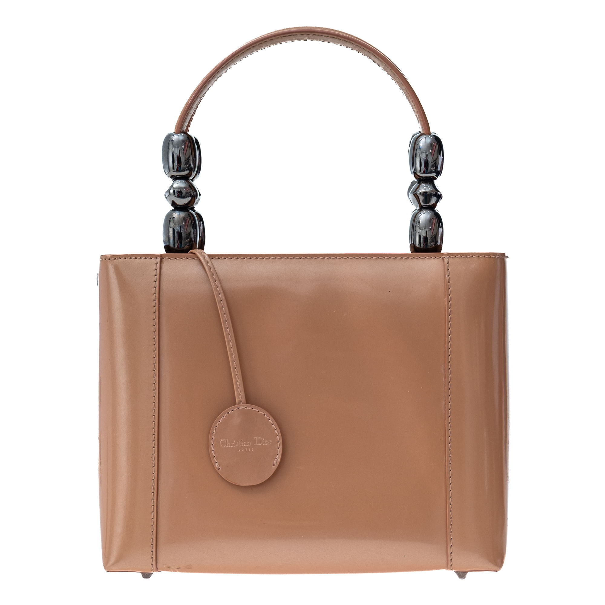 christian dior christian dior vintage metal e verniz marrom claro brown